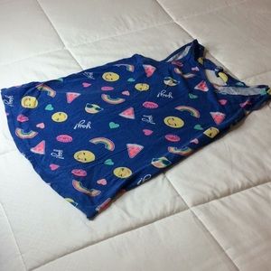 Blue tank top with emojis